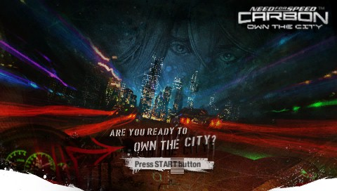 Need for Speed Carbon Own the City title screen for PSP